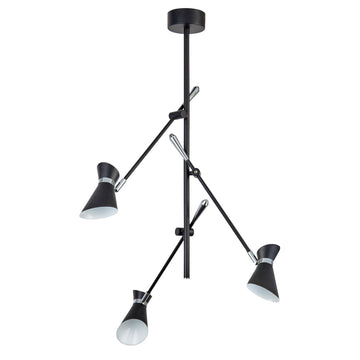 Diablo 3 Lights LED Matt Black/Chrome Adjustable Ceiling Light
