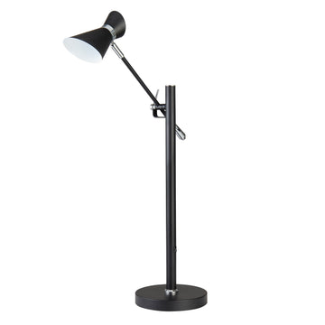 Diablo LED Matt Black/White Adjustable Reading Desk Table Lamp Light