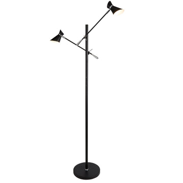 Diablo 2 LED Standing Floor Lamp Home Lounge Light Matt Black/Chrome