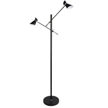 Diablo 2 LED Standing Floor Lamp Home Lounge Light Matt Black/Chrome