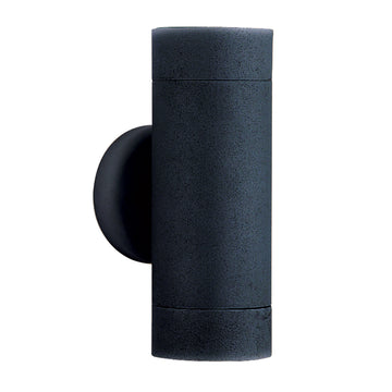 Metro LED 2 Light Silk Black & Glass Wall Light