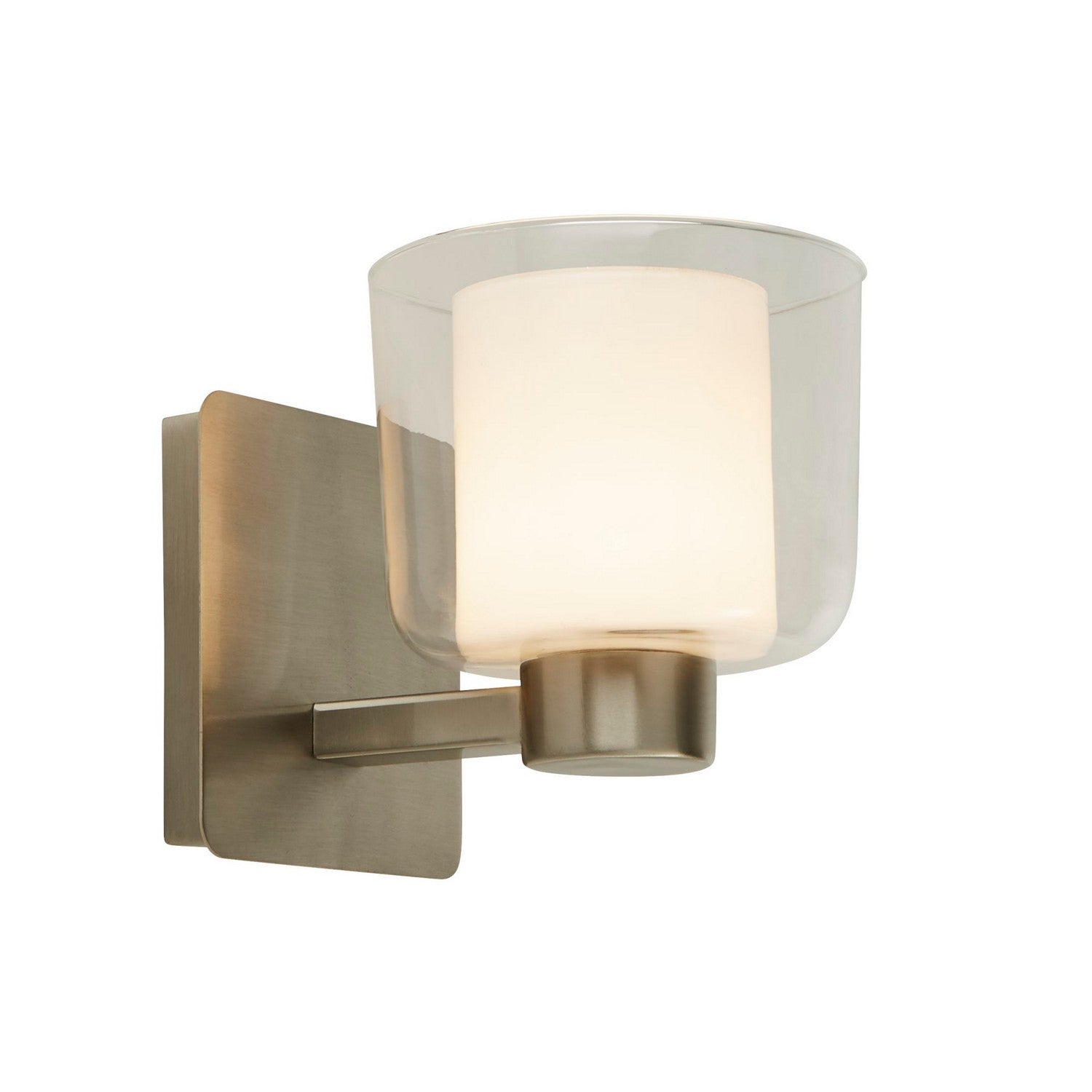 Bolivia Satin Nickel Glass IP44 Wall Light