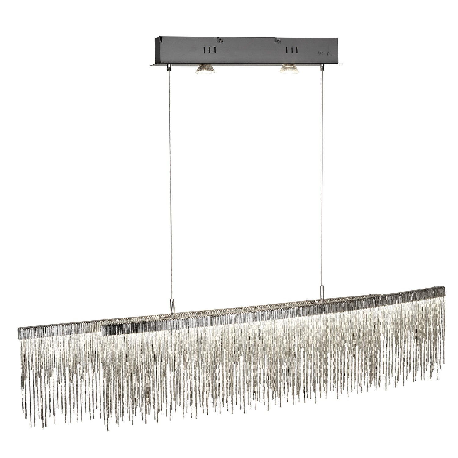 Memphis LED Satin Silver Link Waterfall Dressing Bar Pendant