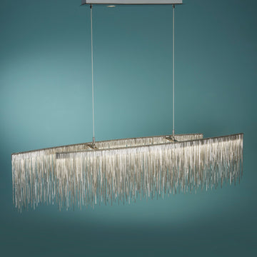 Memphis LED Satin Silver Link Waterfall Dressing Bar Pendant