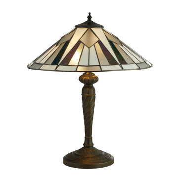 Searchlight Gatsby Tiffany Table Lamp Multi Colored