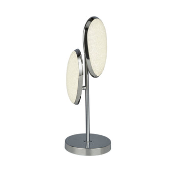 Lori 2 Lights LED Chrome With Crushed Ice Effect Shade Table Lamp
