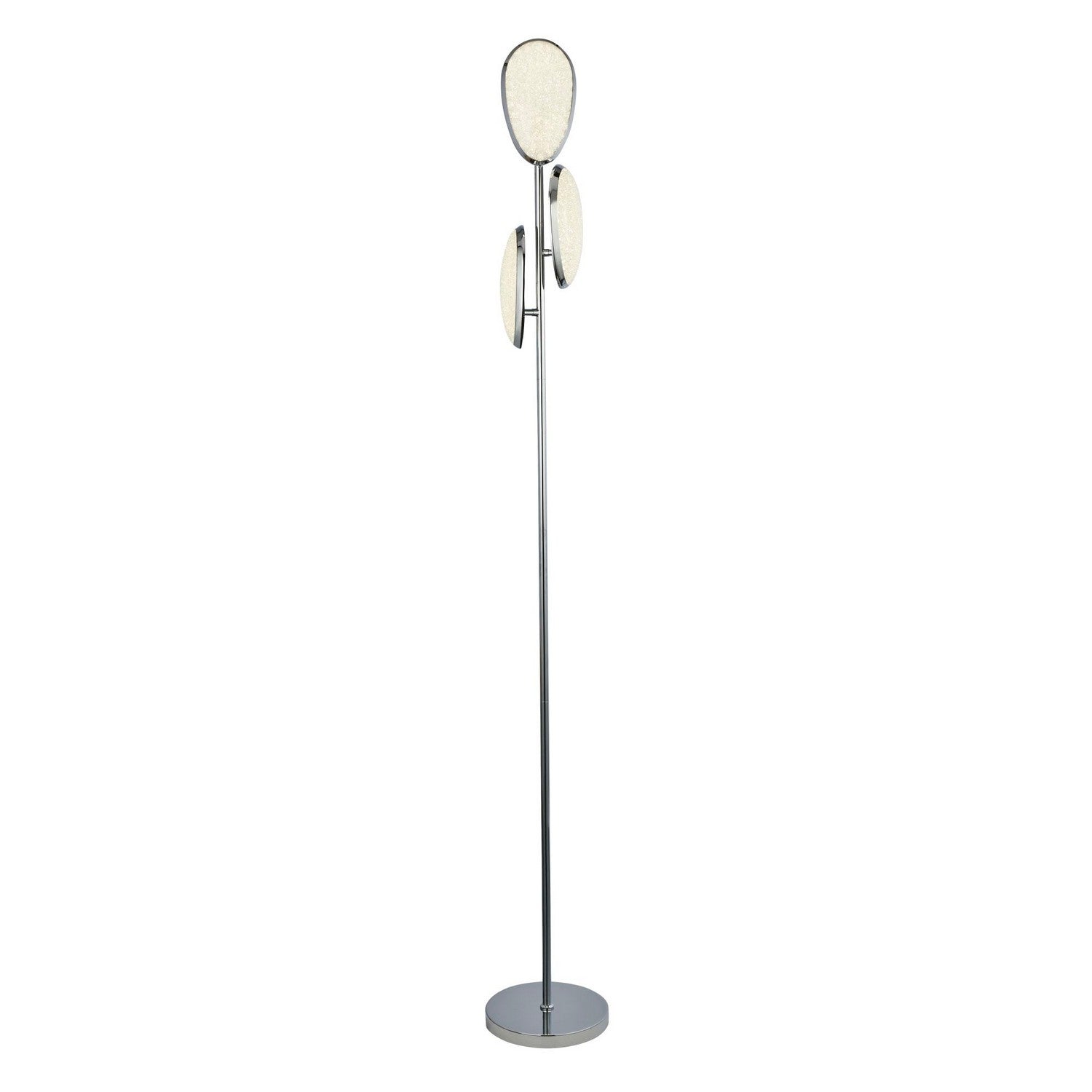 Lori 3 Light LED Chrome & Crushed Ice Effect Shade Floor Lamp