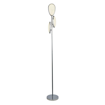 Lori 3 Light LED Chrome & Crushed Ice Effect Shade Floor Lamp