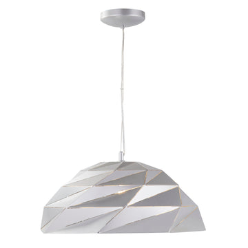Origami Dome Metallic Silver Pendant