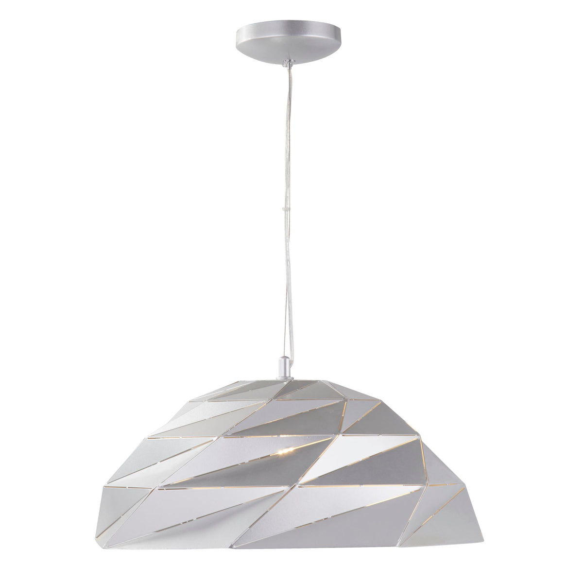 Origami Dome Metallic Silver Pendant