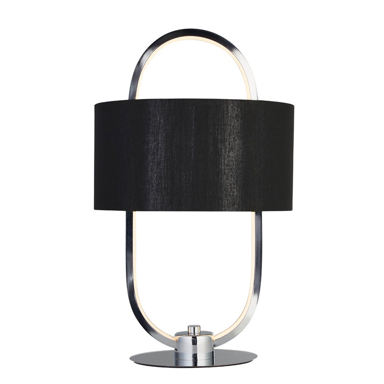 Madrid LED Chrome & Opal Black Shade Table Lamp