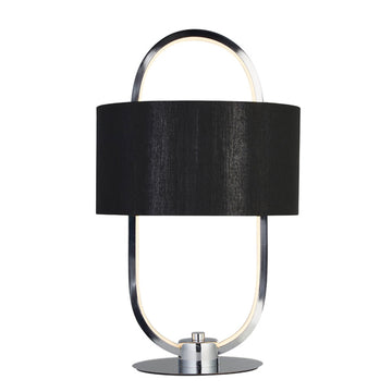 Madrid LED Chrome & Opal Black Shade Table Lamp
