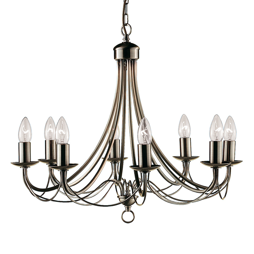 Maypole 8 Light Antique Brass Chandelier