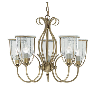 Silhouette 5 Lights Antique Brass Chandelier