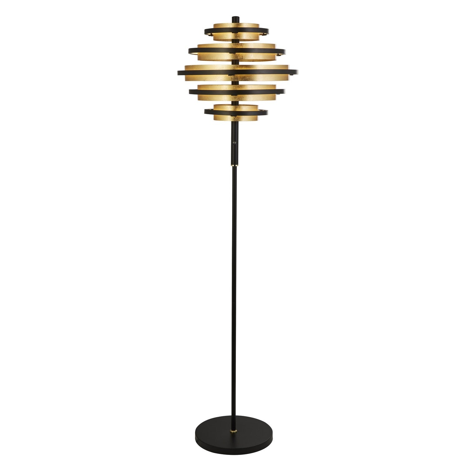 Hive 5 Light LED Black & Gold Leaf Floor Lamp