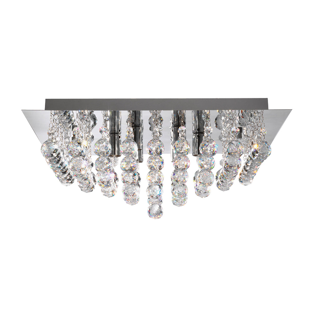 Hanne 6 Light Chrome & Crystal Ceiling Light