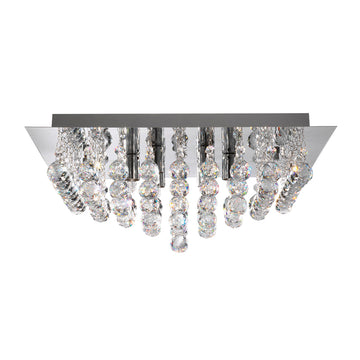 Hanne 8 Light Chrome & Crystal Ceiling Light