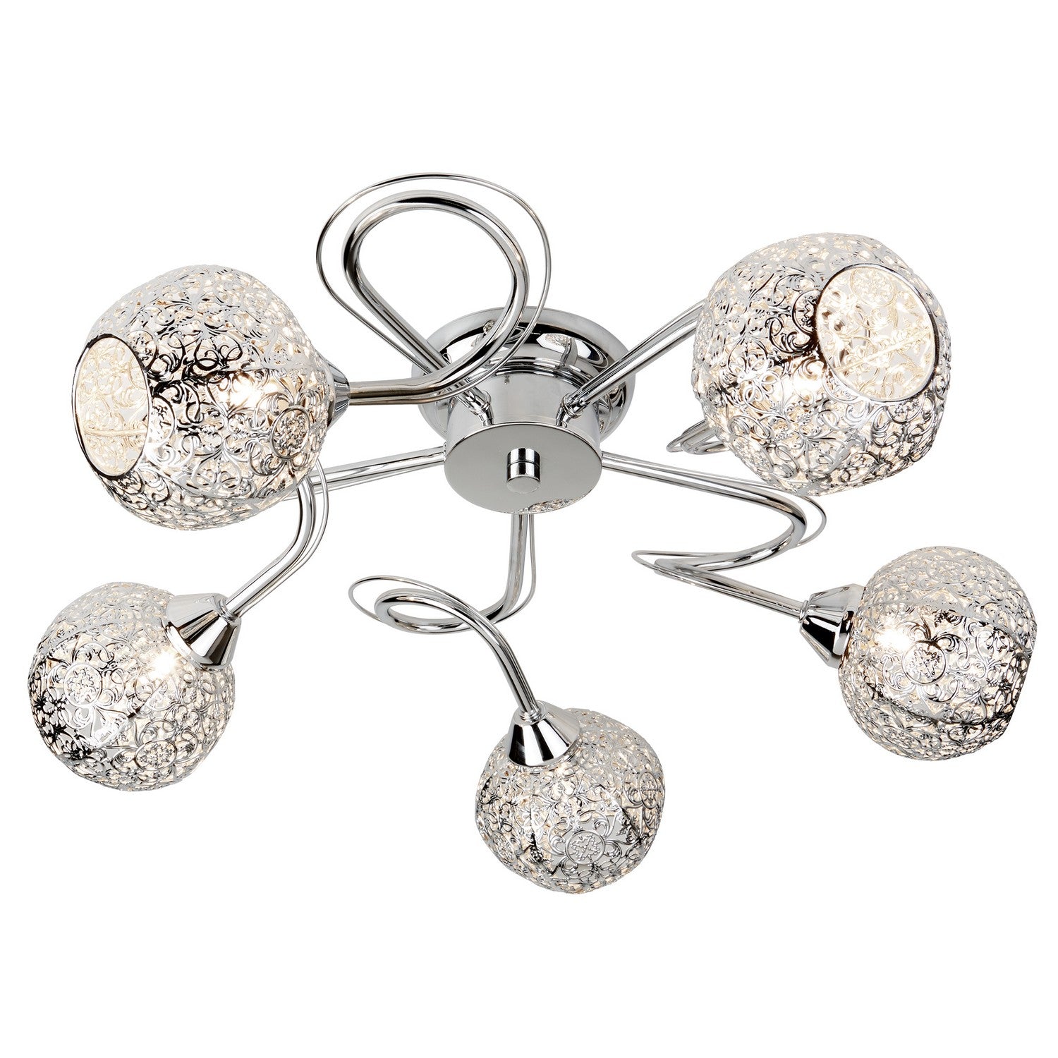 Souk LED Chrome & Laser Cut Shades Table Lamp