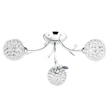 Bellis II 3 Lights Chrome & Clear Glass Semi Flush