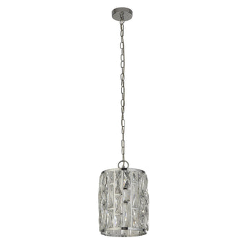 Bijou Chrome & Crystal Glass Pendant