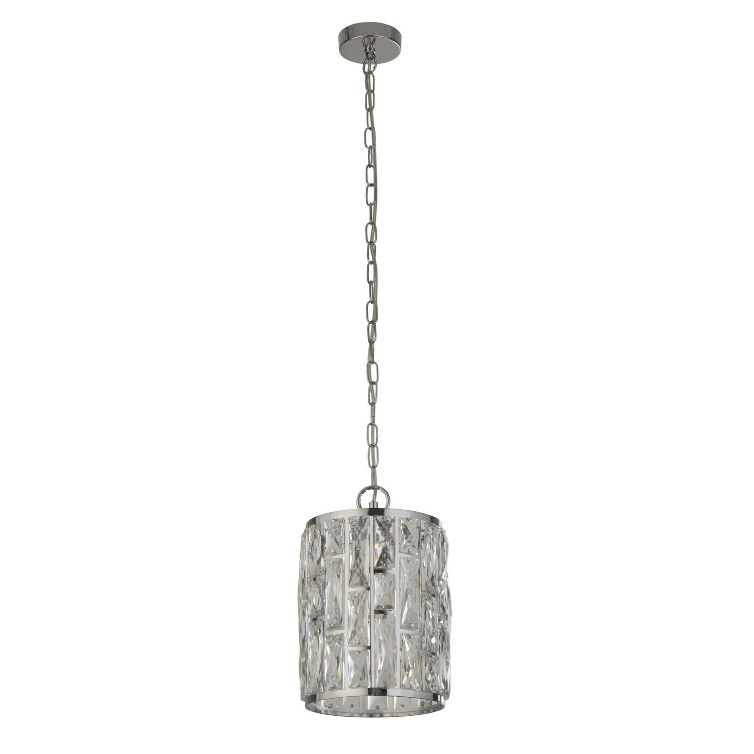Bijou Chrome & Crystal Glass Pendant