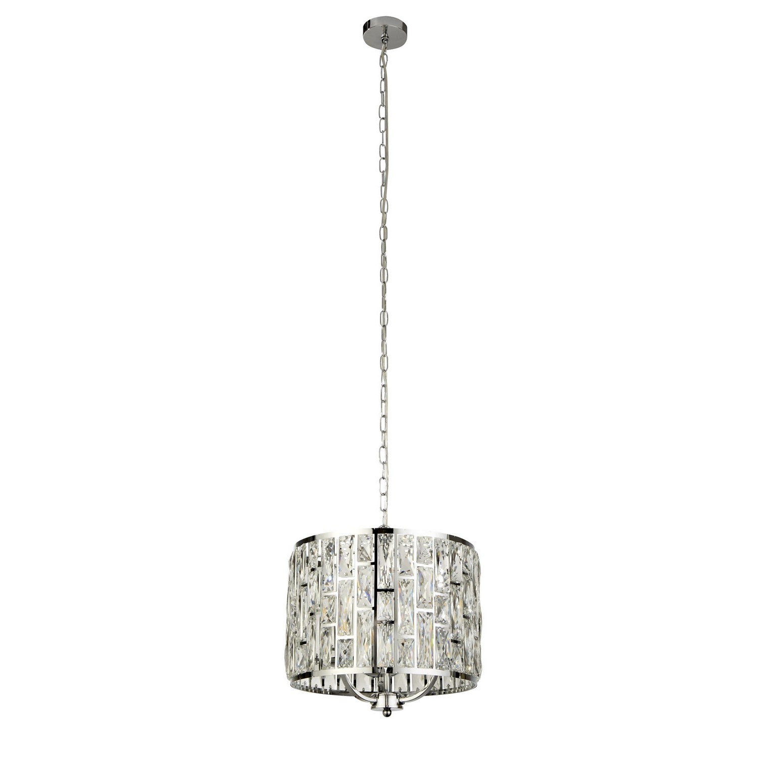 Bijou 3 Lights Chrome & Crystal Glass Pendant