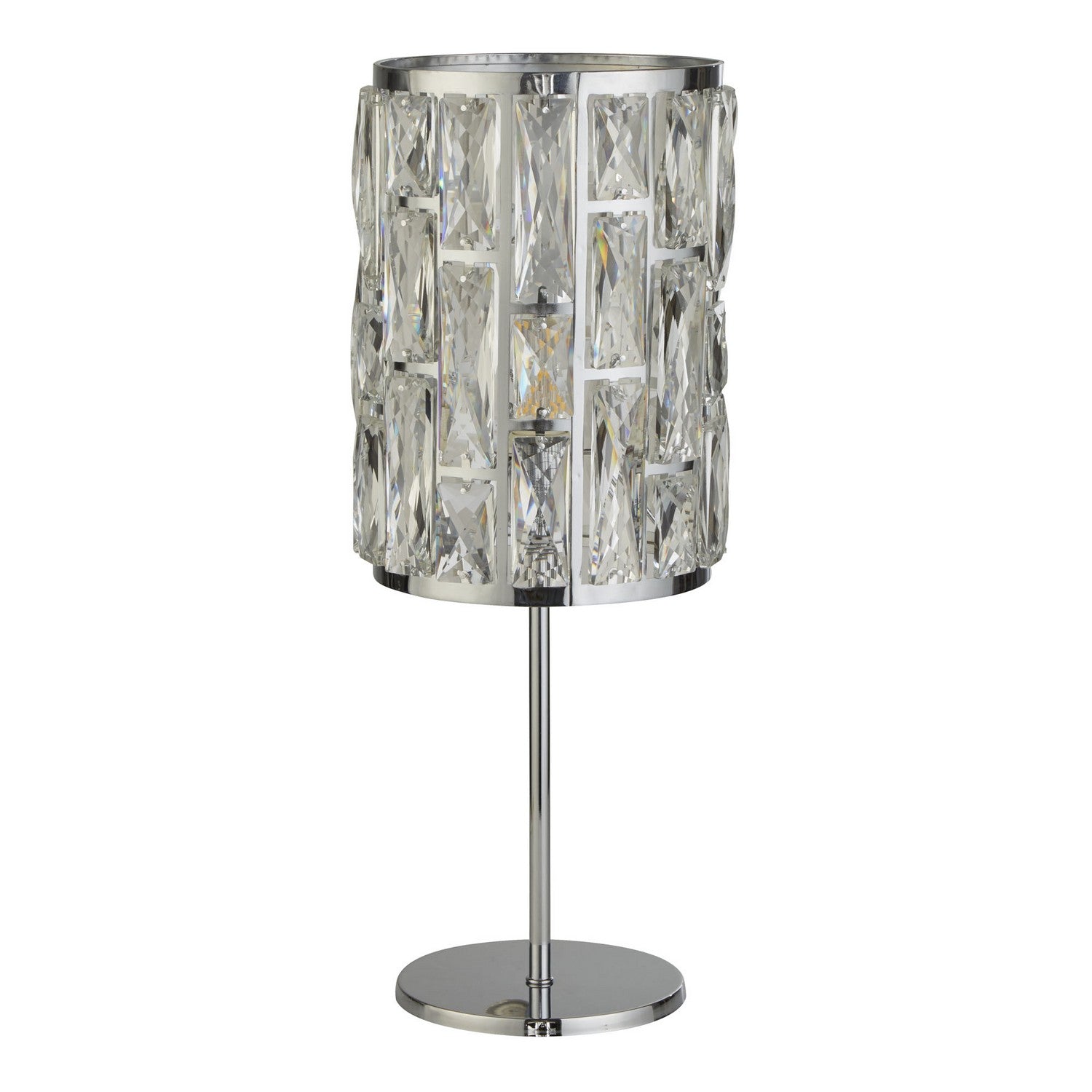 Bijou Chrome & Crystal Glass Table Lamp