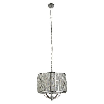 Bijou 5 Light Chrome & Crystal Glass Pendant