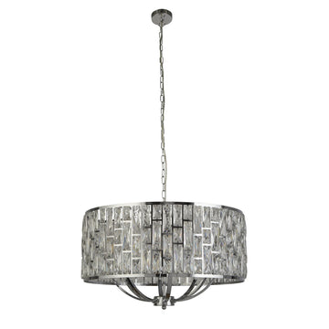 Bijou 8 Light Chrome & Crystal Glass Pendant