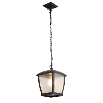 Seattle Black & Clear Frosted Panels IP44 Outdoor Pendant