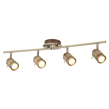 Samson 4 Light LED Antique Brass IP44 Split Bar Spotlight