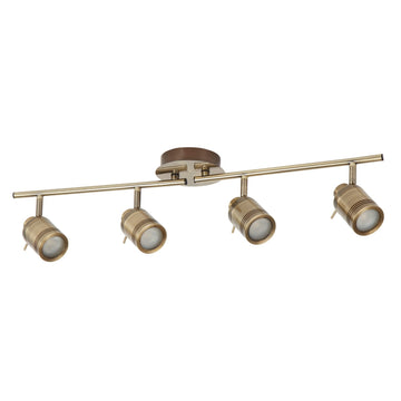 Samson 4 Light LED Antique Brass IP44 Split Bar Spotlight
