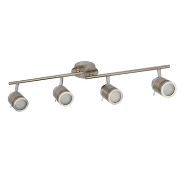 Samson 4 Light LED Satin Silver IP44 Split Bar Spotlight