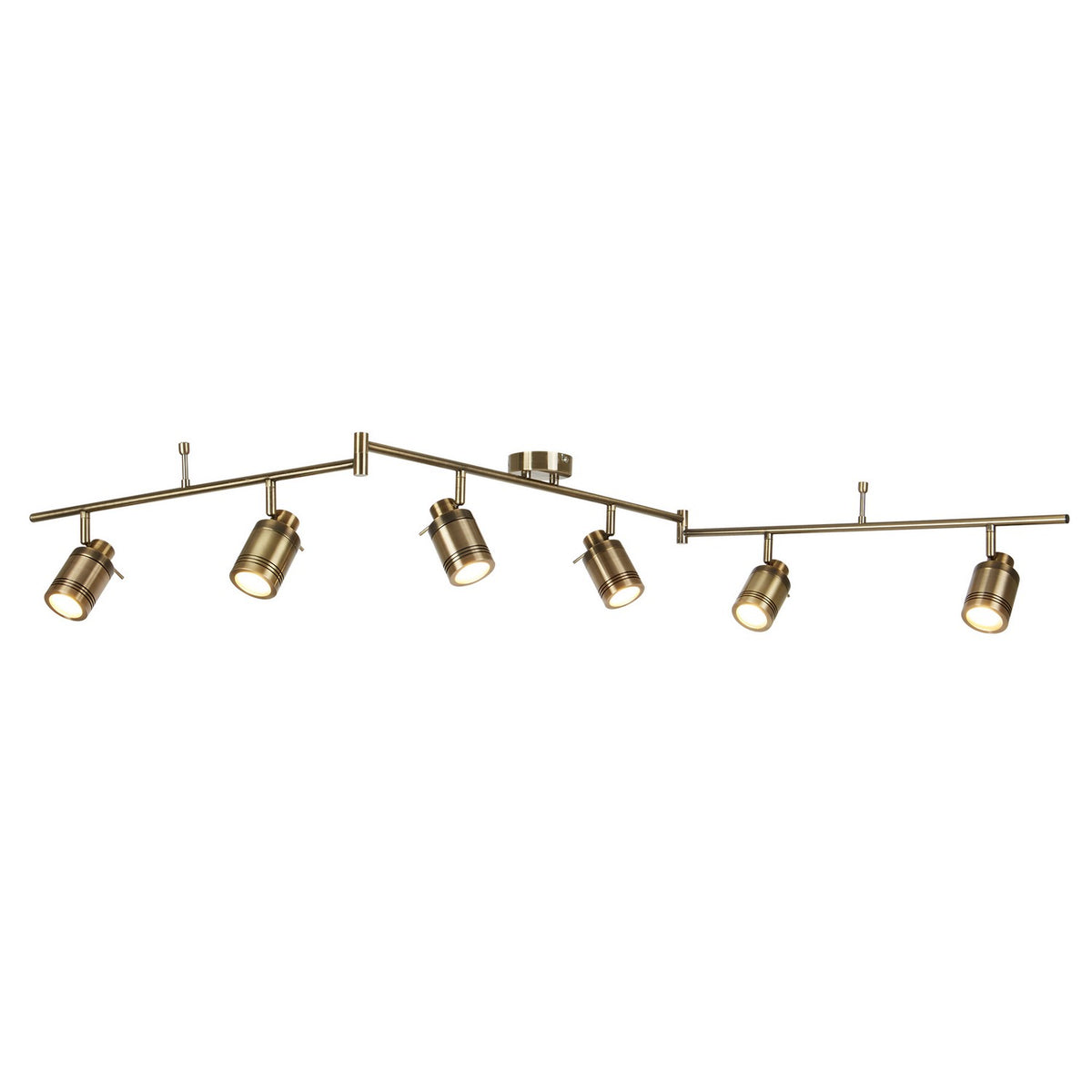 Samson 6 Light LED Antique Brass IP44 Split Bar Spotlight