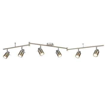 Samson 6 Light LED Satin Silver IP44 Split Bar Spotlight