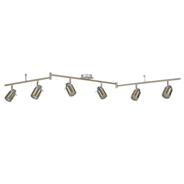 Samson 6 Light LED Satin Silver IP44 Split Bar Spotlight