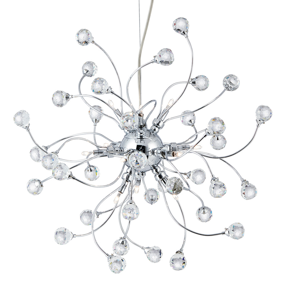 Sonja 12 Light Polished Chrome & Crystal Ceiling Pendant