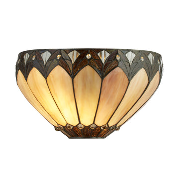 Pearl Tiffany Clear/Brown/Purple Wall Light