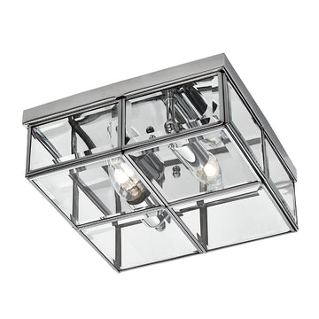 Pisa 2 Light Chrome & Clear Glass Flush