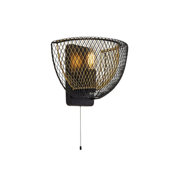 Honeycomb Black & Gold Mesh Wall Light