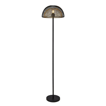 Honeycomb Black Metal & Gold Mesh Floor Lamp