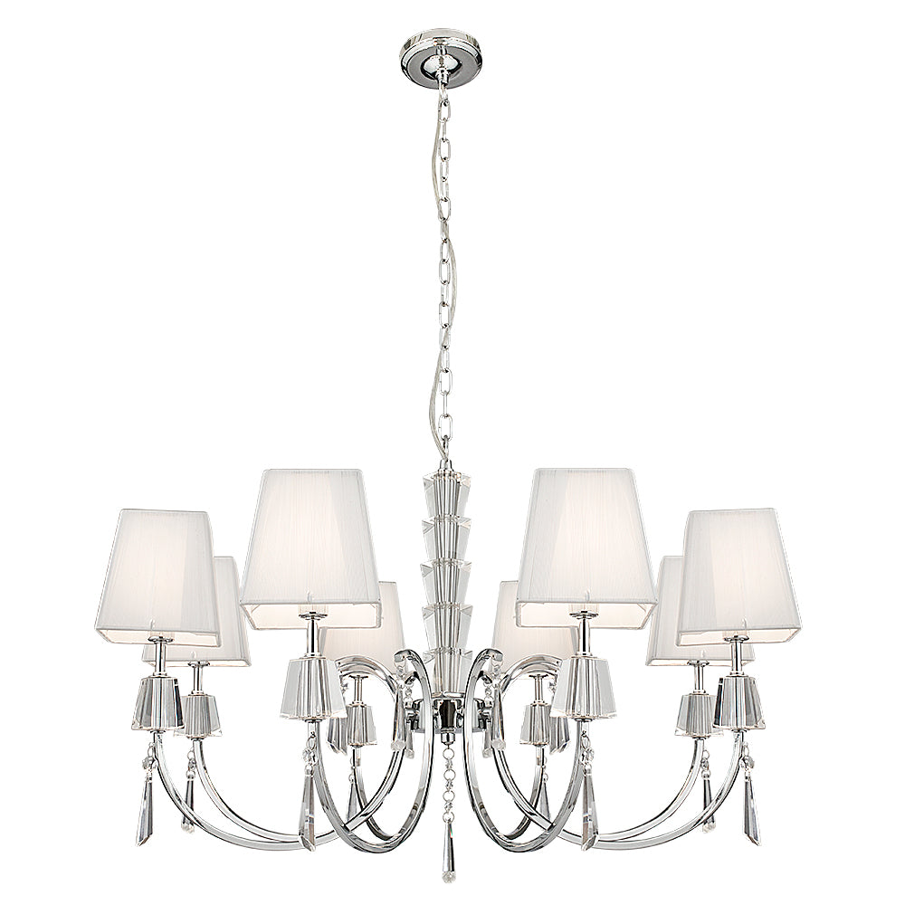 Portico 8 Lights Chrome Acrylic & String Shades Ceiling Pendant