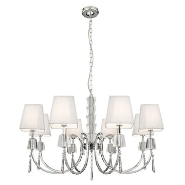 Portico 8 Lights Chrome Acrylic & String Shades Ceiling Pendant