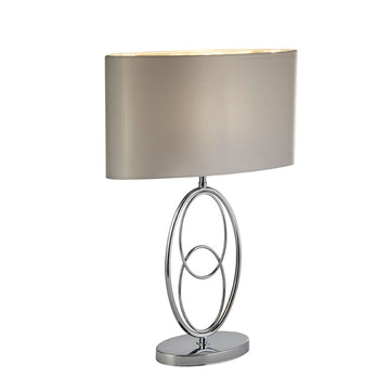 Loopy Chrome With Faux Silk Shade Table Lamp