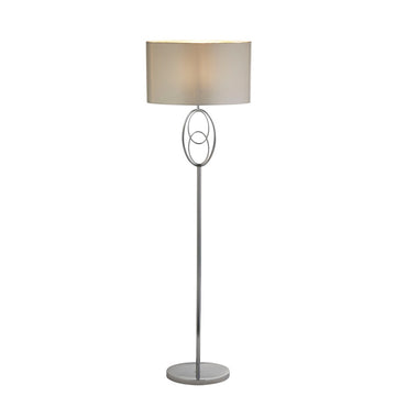 Loopy Chrome With Faux Silk Shade Floor Lamp
