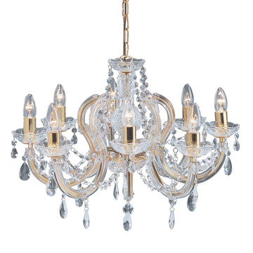 Marie Therese 8 Lights Brass & Crystal Chandelier