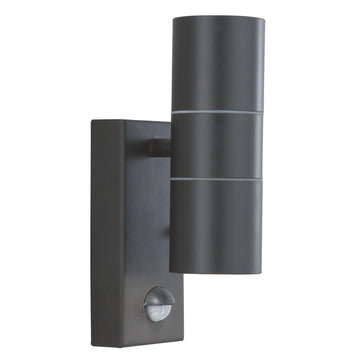 Metro LED 2 Light Silk Black & Glass Outdoor Wall Light
