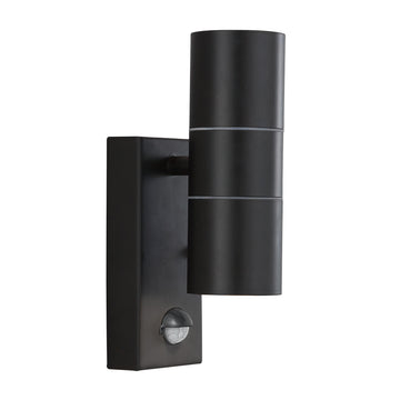 Metro LED 2 Light Silk Black & Glass Outdoor Wall Light