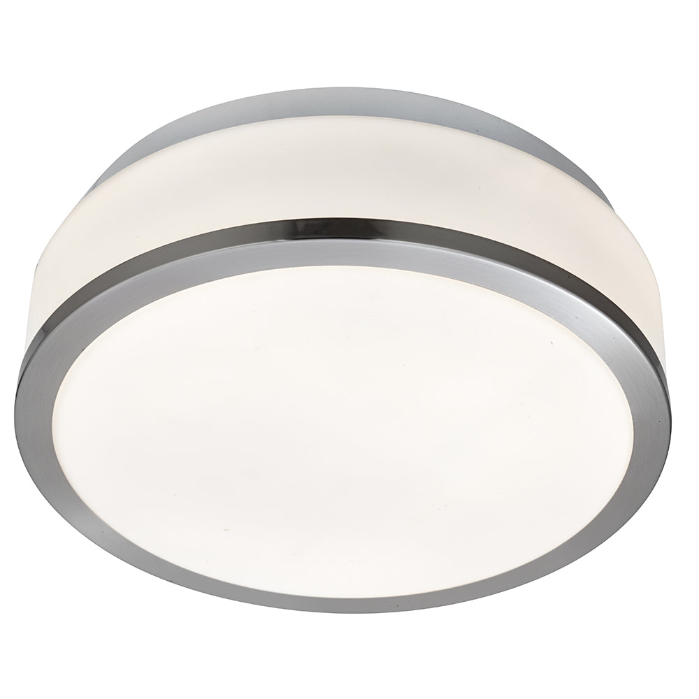 Cheese 23cm 2 Light Silver Glass Shade Flush