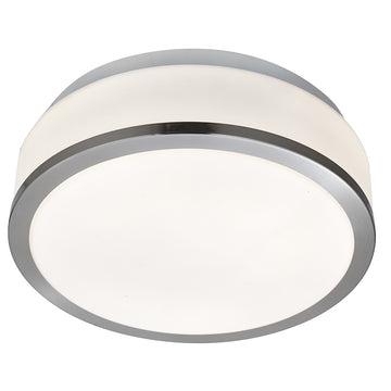 Cheese 23cm 2 Light Silver Glass Shade Flush